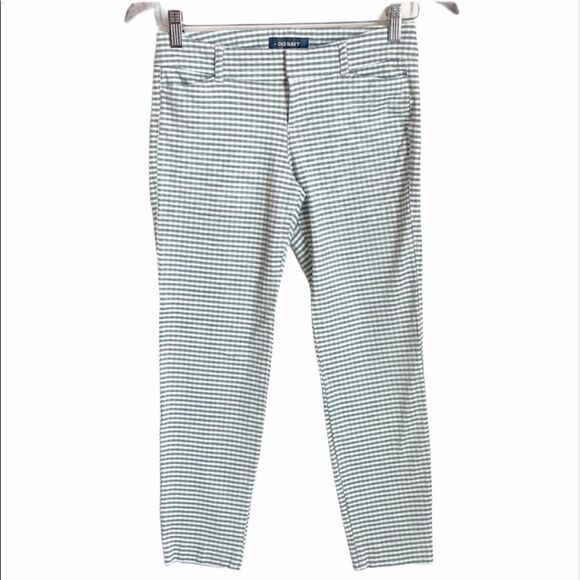 Old Navy Plaid Pixie Mid Rose Cropped Pants 2P - Picture 1 of 7